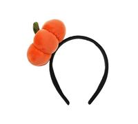 PartyDeco Bandeau de citrouille en peluche Orange/noir - Environ 16,5 x 17 cm - Serre-tête d'Halloween avec citrouille en peluche Accessoire de costume d'automne