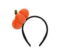 PartyDeco Bandeau de citrouille en peluche Orange/noir - Environ 16,5 x 17 cm - Serre-tête d'Halloween avec citrouille en peluche Accessoire de costume d'automne
