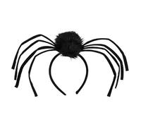 PartyDeco Bandeau d'Halloween avec araignée noire - Accessoire de costume d'araignée moelleuse - Environ 19 × 32 cm - Accessoire de costume