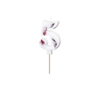 PartyDeco Bougie Anniversaire Chiffre pétale de Fleurs séchées - 5