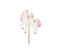 PartyDeco Bougie d'anniversaire licorne | 9 cm
