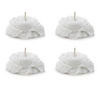 PartyDeco Bougie flottante Cire déco Pivoine 8 x 4 cm Blanc