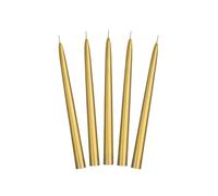 PartyDeco Bougies de table pointues longues décoratives pour mariage, anniversaire, Noël – Or