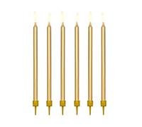 PartyDeco Bougies en forme de gâteau Doré 12,5 cm