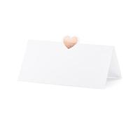 PartyDeco Cartons de table avec cœurs - Cartes nominatives - Numéros de table - Décoration de siège - Tableaux nominatifs pour mariage