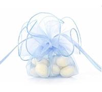 PartyDeco CF 20 Sacs Organza Bleu Ciel Bleu
