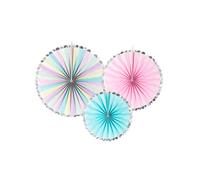 Partydeco Conf 3 Rosettes Couleurs Pastel Rond Papier Multicolore Rpk11