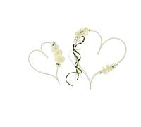 PartyDeco Cœur avec ventouses pour décoration de Voiture de Mariage en rotin Ivoire