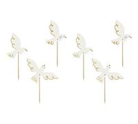 PartyDeco Décorations pour muffins - Colombes, décorations de cupcake, pour communion, baptême, confirmation, fête, décoration de table