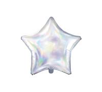 PartyDeco Étoile Forme Mylar Feuille Ballon Opalescent Iridescent Effet,Ø 48 CM