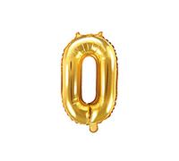PartyDeco- FB10M-2-019 - Ballon en mylar en forme de chiffre 2 - Or 35 cm