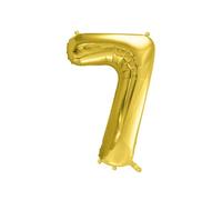 PartyDeco FB230S-7-019J Ballon en aluminium numéro 7 doré clair 72 cm