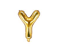 PartyDeco-FB2M-Y-019 Ballon en Mylar en Forme de Lettre Y Doré 35 cm