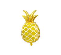 PartyDeco- FB31M-019 - Ballon Mylar Foil Ananas doré fête tropicale Hawaïenne 38 x 63 cm