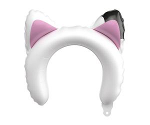PartyDeco Gabby's Dollhouse Lot de 6 ballons gonflables en aluminium avec oreilles de chat - Serre-tête pour enfants - Décoration d'anniversaire de fille - Gonflage à l'air - Réutilisables avec tubes