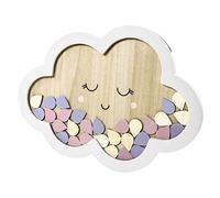PartyDeco Gästebuch aus Holz - Wolke 305x43cm Baby-Dusche Taufe Geburtstag