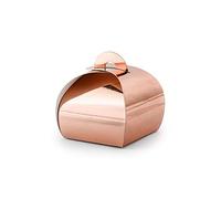 PartyDeco Generic - 10 BOÎTES Carton Or Rose Brillant 6X6X5.5 CM.
