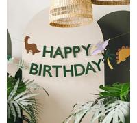 PartyDeco - Guirlande Anniversaire Dinosaure 4.5M Vert