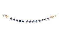 PartyDeco Guirlande Happy Birthday 13 x 250 cm - Bannière avec motif avion - Décoration d'anniversaire d'enfant - Bleu doré