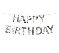 PartyDeco - Guirlande Lettres Birthday Franges 2.2M Argent