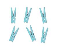PartyDeco KLD-011J-KARTON - Lot de 20 Mini Pinces à Linge décoratives, pour la Confection de Cadeaux, baptême, Bleu