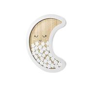 PartyDeco Livre d'or en bois - Lune 385 x 30 cm - Fête prénatale, baptême, anniversaire