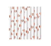 Lot de 10 pailles en papier, 19 cm, jetables, pour cocktail, boissons, décoration de fête