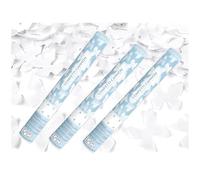 PartyDeco Lot de 3 tubes de canon en forme de papillons blancs pour mariage et fêtes