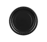 PartyDeco Lot de 6 assiettes en carton - 23 cm - Noir uni