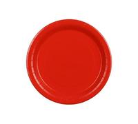 PartyDeco Lot de 6 assiettes en carton - 23 cm - Rouge uni