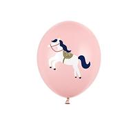 PartyDeco Lot de 6 Ballons Latex Hippocampe Petit Cheval Rose 30 cm