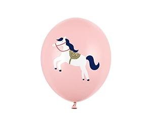PartyDeco Lot de 6 Ballons Latex Hippocampe Petit Cheval Rose 30 cm