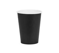 PartyDeco Lot de 6 gobelets en carton - 250 ml - Noir uni