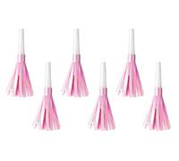 PartyDeco- Lot de 6 trompettes sifflets avec Franges Rose pour fêtes et Anniversaires, HOR1-081J