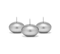 PartyDeco Lot de bougies flottantes argentées pour vase, aquarium, étang, décorations de table pour mariage, communion, anniversaire, bougies chauffe-plats