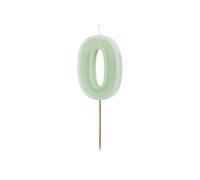 PartyDeco Numéro de bougie #0 - 6 cm - Vert