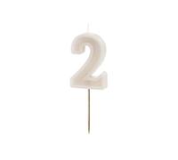 PartyDeco Numéro de bougie #2 - 6 cm - Gris