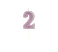 PartyDeco Numéro de bougie #2 - 6 cm - Violet