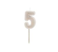 PartyDeco Numéro de bougie #5 - 6 cm - Gris