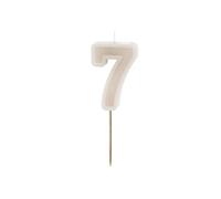 PartyDeco Numéro de bougie #7 - 6 cm - Gris