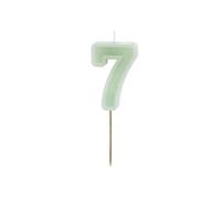 PartyDeco Numéro de bougie #7 - 6 cm - Vert