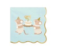 PartyDeco Papier de serviette 33 x 33 cm 2 plis 12 pièces - Qualité supérieure & durable - Serviettes de table jetables comme serviettes d'anniversaire - Serviettes en papier pour 1er anniversaire