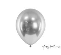 Partydeco.pl Lot de 50 ballons de baudruche ronds en nacre brillant/brillant Argenté