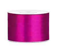 partydeco. PL Ruban de satin Couleur Fuchsia - kräftig Rose - Ruban Décoratif 5 cm de large