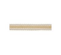 PartyDeco Ruban en Toile de Jute Naturelle et Bordure Dentelle 4 cm x 5 m