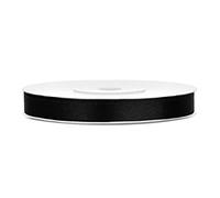 PartyDeco Ruban Satin 6 mm Noir 25 mètres - Noir - Taille Unique