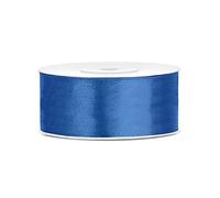 PartyDeco Ruban satin Bleu roi 2,5 cm x 25 m