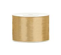 PartyDeco Ruban satin doré ocre 5 cm x 25 m Taille unique