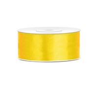 PartyDeco Ruban Satin Jaune 2,5 cm x 25 m