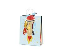 PartyDeco - Sac Cadeau Avion ÉTIQUETTE ÉCLAIR 10X35.5X24CM